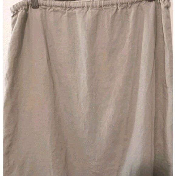 OUTFIT JPR Pure Linen Maxi Skirt M Tan Drawstring Elastic Waist Side Slit - Picture 8 of 11